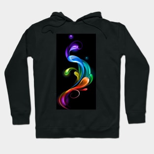 Rainbow drops on black background Hoodie